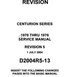 Cessna 210 Centurion Series Service Manual 1970 thru 1976