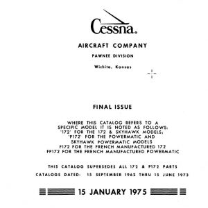 Cessna MODEL 172 SERIES PARTS CATALOG (1963 THRU 1974)