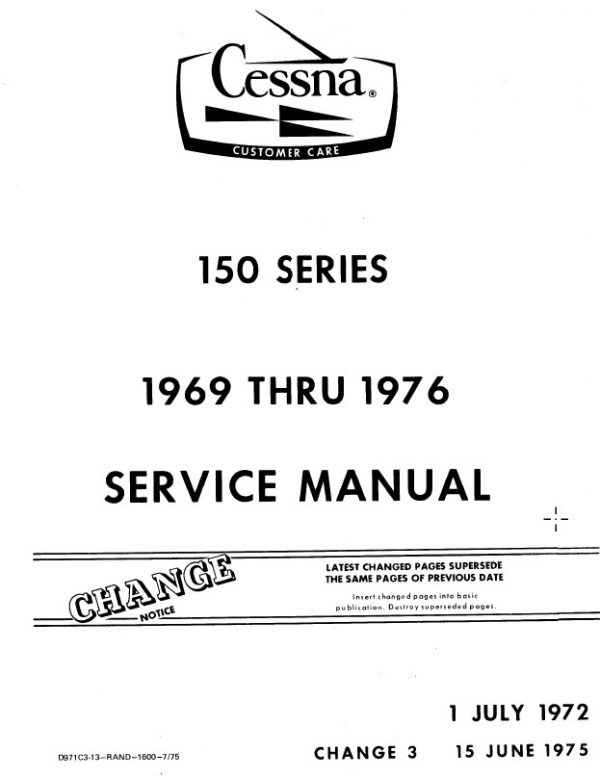 Cessna Model 150 Series 1969 thru1976 Service Manual