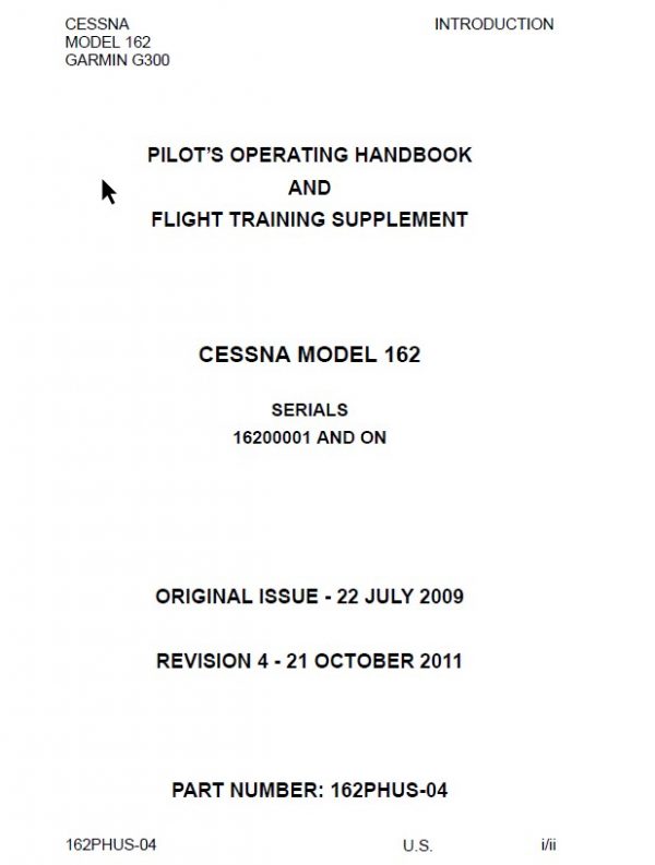 Cessna Model 162 Pilot’s Operating Handbook (Rev. 2011) 162PHUS-04.2