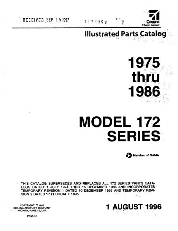 Cessna Model 172 Series 1996 Illustrated Parts Catalog