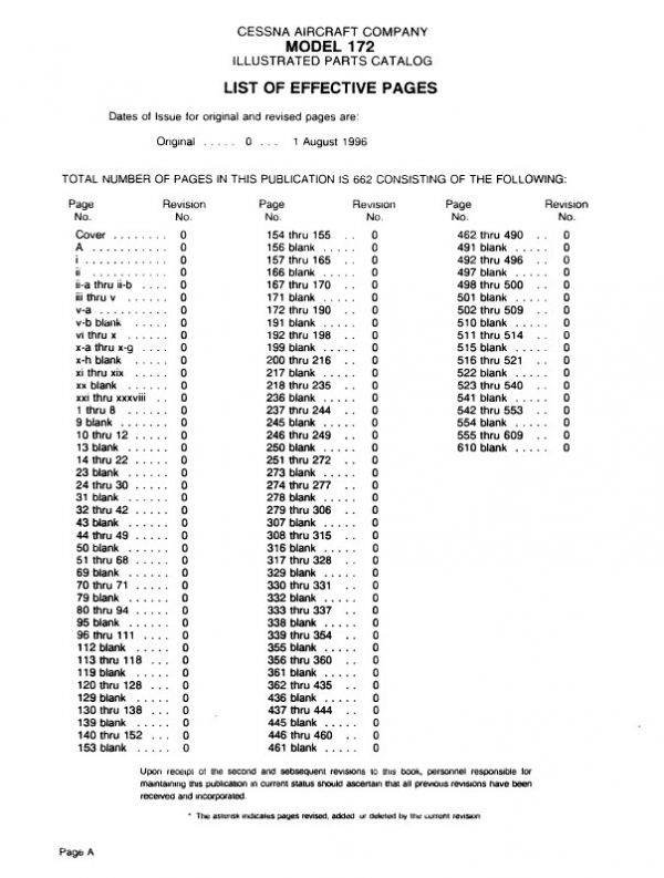 Cessna Model 172 Series Illustrated Parts Catalog 1975 Thru 1986.2