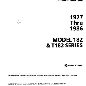 Cessna Model 182 & T182 Series 1977 thru 1986 Service Manual