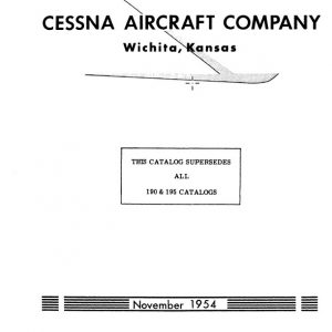 Cessna Model 190-195 Illustrated Parts Catalog 1948 Thru 1953