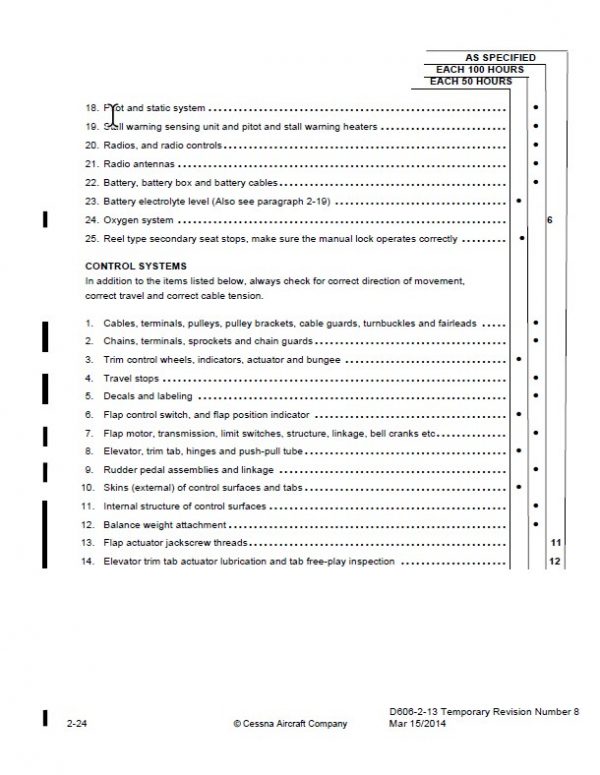 Cessna Model 200 Service Manual (1966 THRU 1968) Temporary Revision Number 8.2