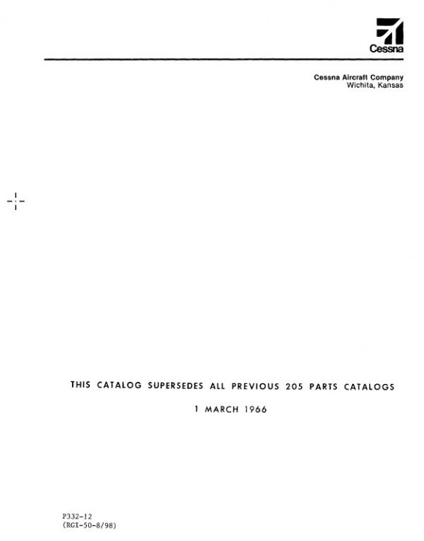 Cessna Model 205 Series Parts Catalog 1963-1964 P332-12