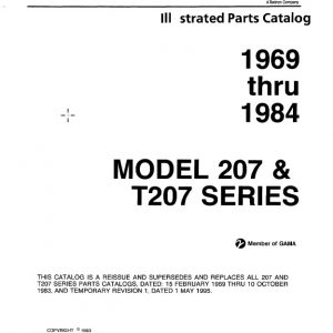 Cessna Model 207 & T207 Series Illustrated Parts Catalog 1969 thru 1984