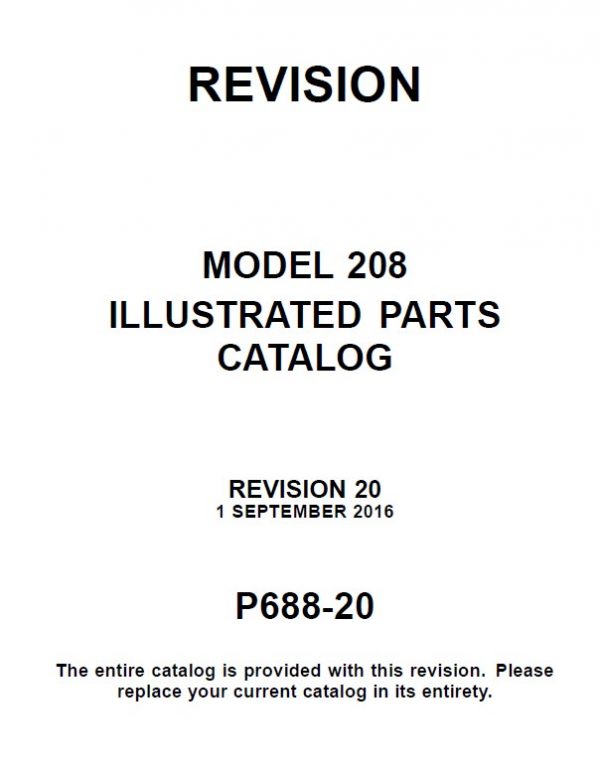 Cessna Model 208 Illustrated Parts Catalog Revision 20