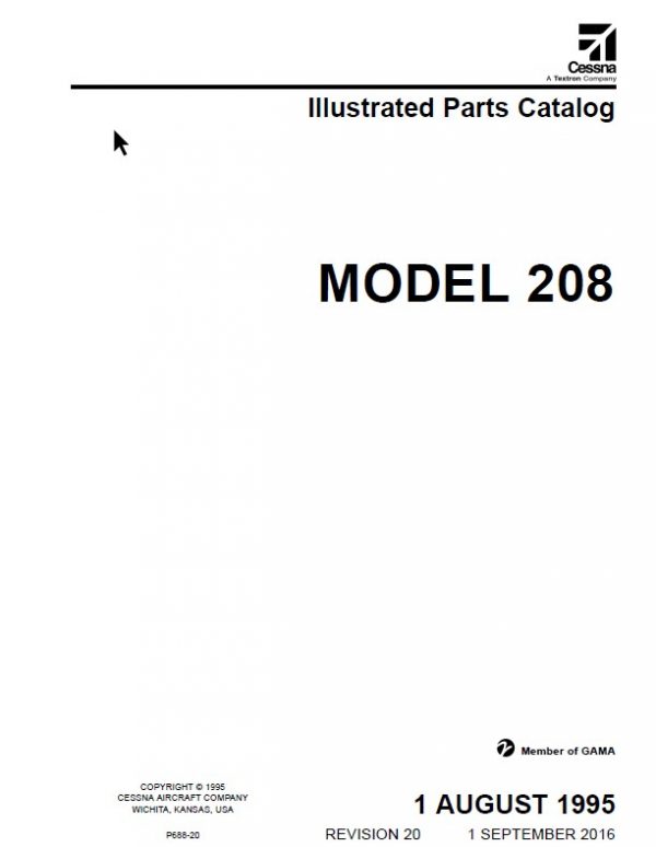 Cessna Model 208 Illustrated Parts Catalog Revision 20.2