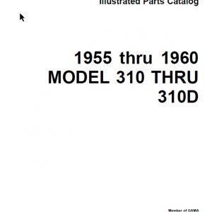 Cessna Model 310 thru 310D Illustrated Parts Catalog 1955 thru 1960