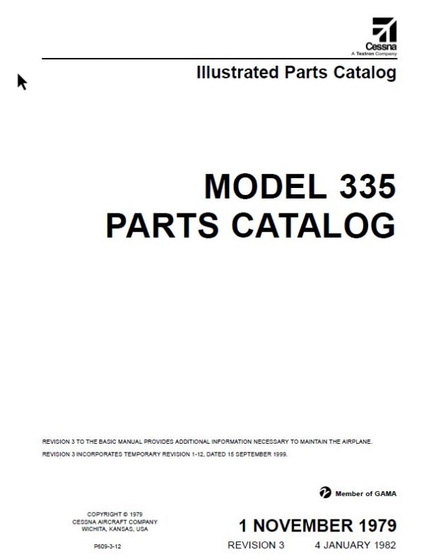 Cessna Model 335 Series Illustrated Parts Catalog