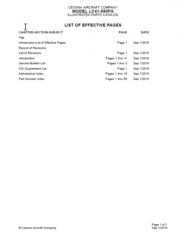 Cessna Model 400 Illustrated Parts Catalog (LC41-550FG) 400PC03.3