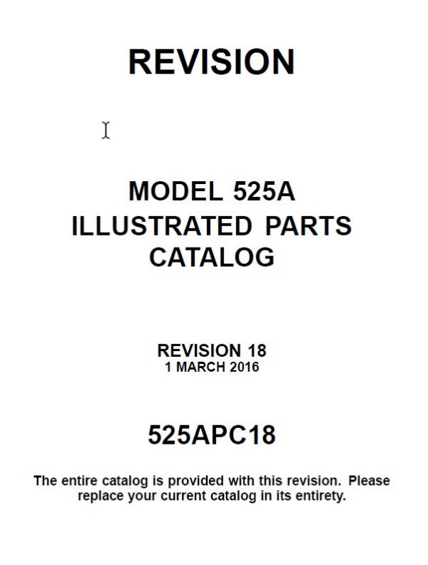 Cessna Model 525A Illustrated Parts Catalog