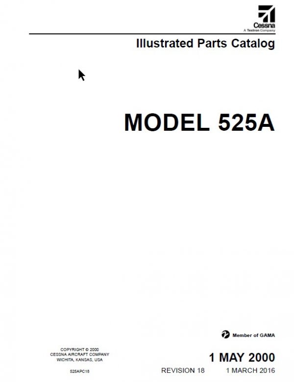 Cessna Model 525A Illustrated Parts Catalog.2