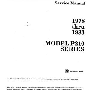 Cessna Model P210 Series Service Manual 1978 thru 1983