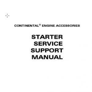 Continental Starter Service Support Manual