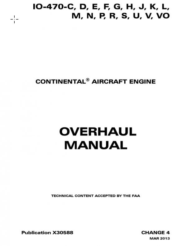 Continental Teledyne Aircraft Engine Overhaul Manual IO-470