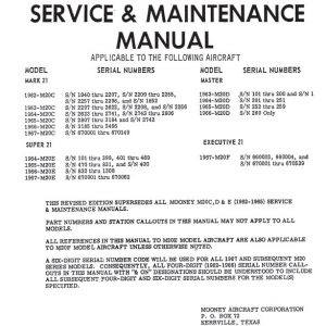 Mooney M20 Series Service & Maintenance Manual