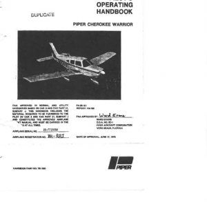 Piper Cherokee Warrior Pilot’s Operating Handbook