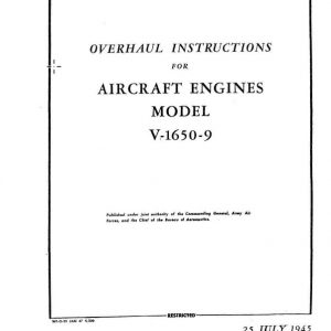 Rolls Royce Overhaul Instructions For Aircraft Engines Model V-1650-9