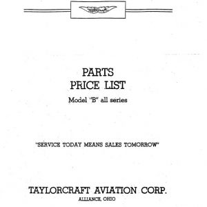 Taylorcraft parts and price list Model -B