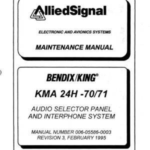 Bendix King KMA-24H-70 71 Audio Panel maintenance manual