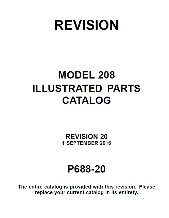 Cessna Model 208 Illustrated Parts Catalog P688-20 Revision 20