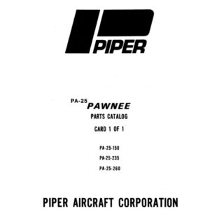 Piper Pawnee Parts Catalog PA-25, 150 235 260 Part Number# 753-521
