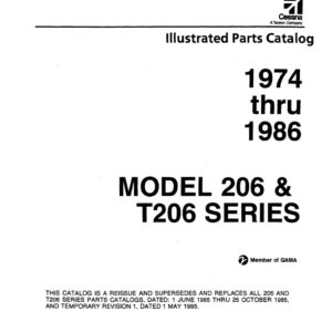 Cessna Model 206 & T206 Series Illustrated Parts Catalog 1974 THRU 1986 P702-12
